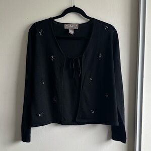 Black Norton McNaughton petite tank top and cardigan set